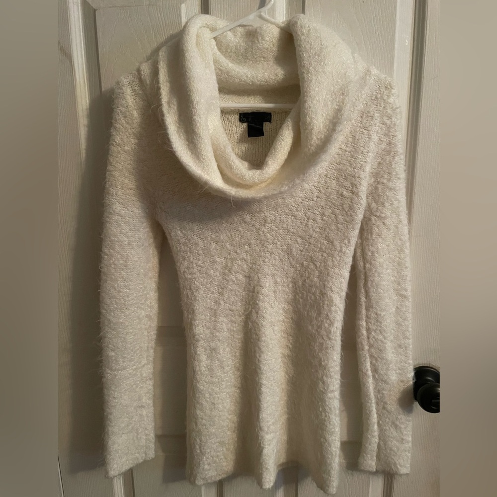 Mandee cream cowl neck sweater. Size S. Soft and shapely.